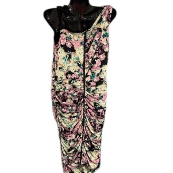 Jessica Simpson RADIOACTIVE HOLLYHOCK Bodycon One Should Tie Multicolor Dress Sz - Picture 2 of 7